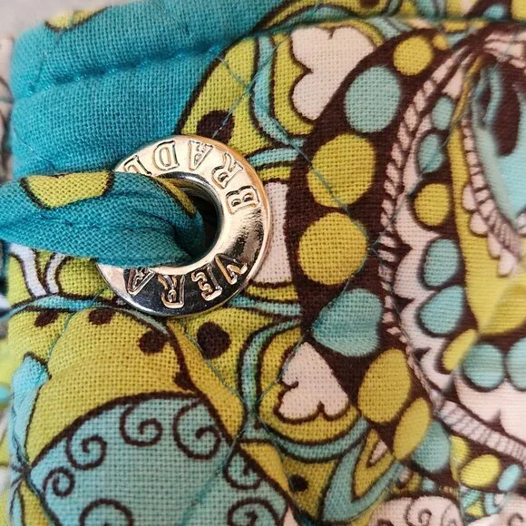 Vera Bradley Peacock Sherry Bag Quilted Blue Green Paisley Purse Handbag Retired - Picture 4 of 11